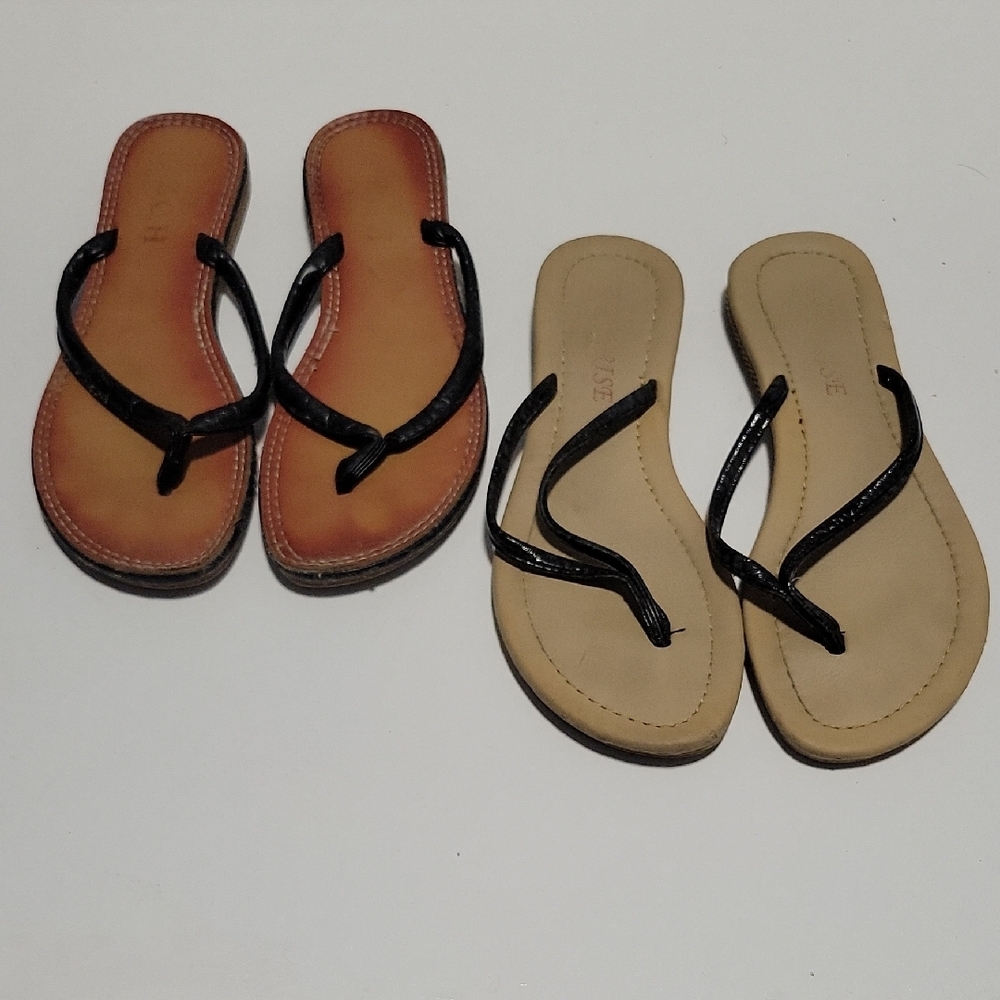 2X Pairs Black Strap Sandals